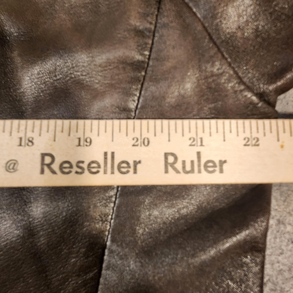 Vintage Hugo Boss Leather Jacket Mens 44R Brown Lambskin Blazer Coat Y2K 90's - Picture 9 of 13